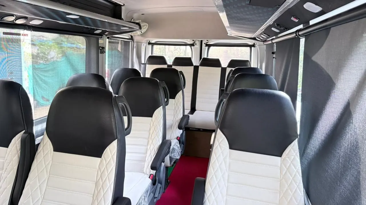 Force Urbania wide comfortable group seating interior - Force Urbania Indore rental